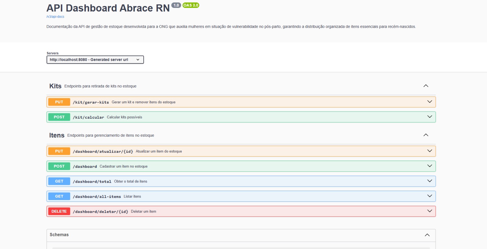 Abrace RN – API REST de Gestão de Estoque
